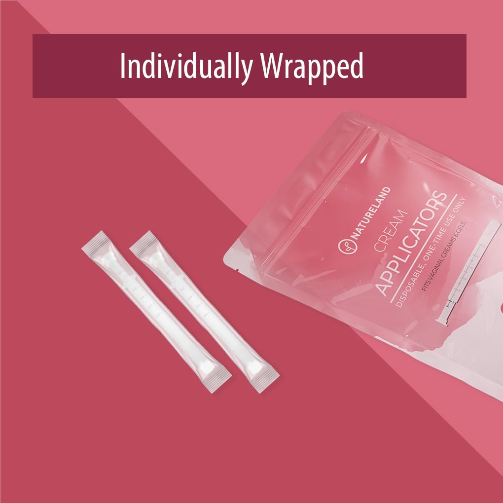 Natureland Disposable Plastic Vaginal Applicator for Gel or Cream – Dual Dosage Markings (Regular, 20) | 1 Count