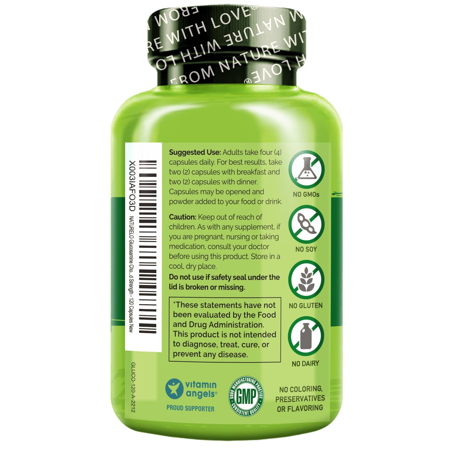 NATURELO Glucosamine Chondroitin MSM with Boswellia – Joint Support (120 Caps)