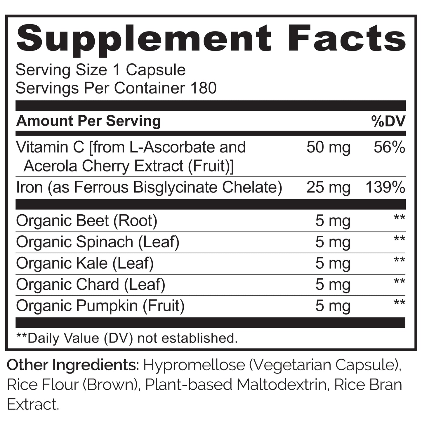 NATURELO Vegan Iron Supplement with Vitamin C | Gentle Ferrous Bisglycinate