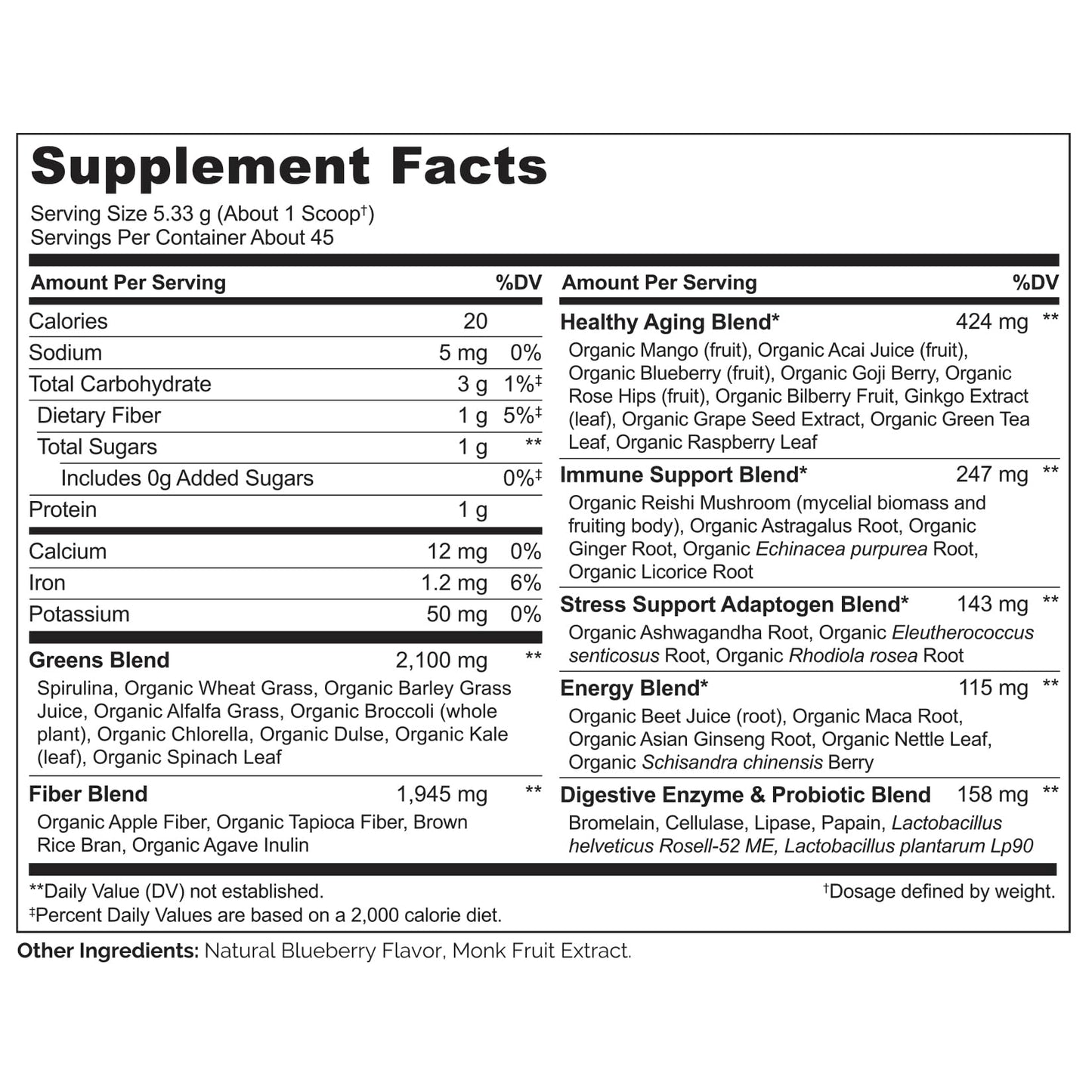 NATURELO Raw Greens Superfood Powder 240g – Mixed Berry | Energy, Immunity & Detox