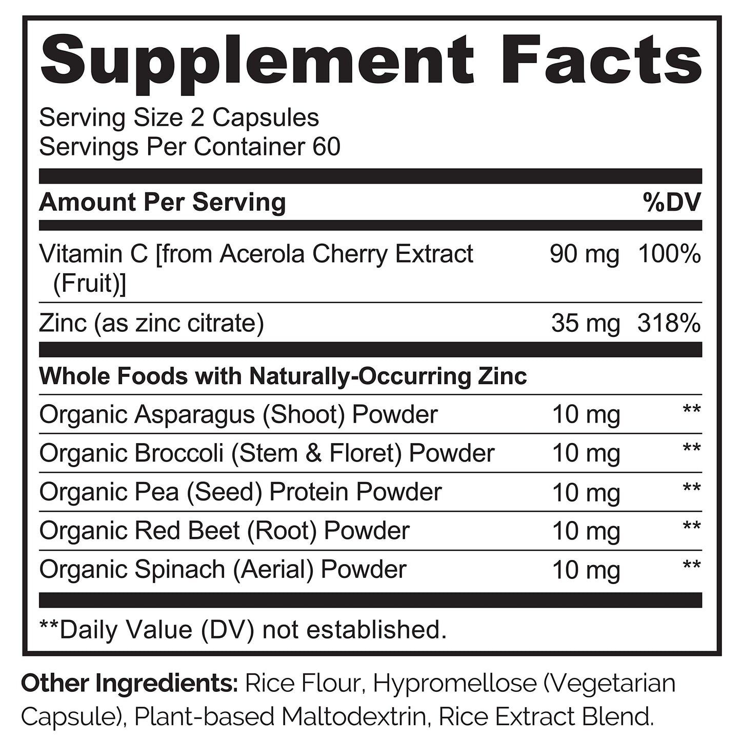 NATURELO Vegan Zinc Immune Support Capsules – Pack of 2 (120 Capsules)