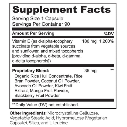 NATURELO Vitamin E 180 mg from Organic Whole Foods – Vegan, Non-GMO, Soy Free, 90 Capsules (Pack of 2)