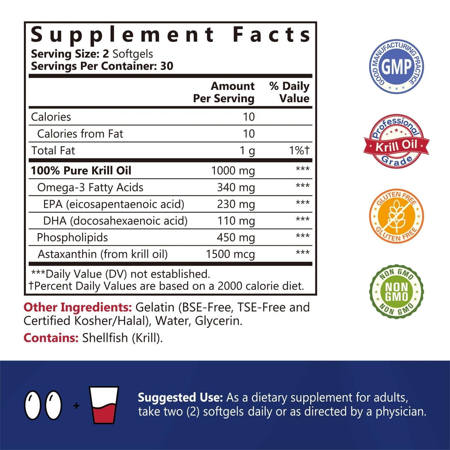 NatureMyst Krill Oil 1000mg – Omega-3s, DHA & EPA, Astaxanthin