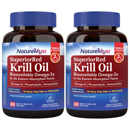 NatureMyst Antarctic Krill Oil 1000 mg Softgels - Omega-3 EPA/DHA, Phospholipids & Astaxanthin | Made in USA