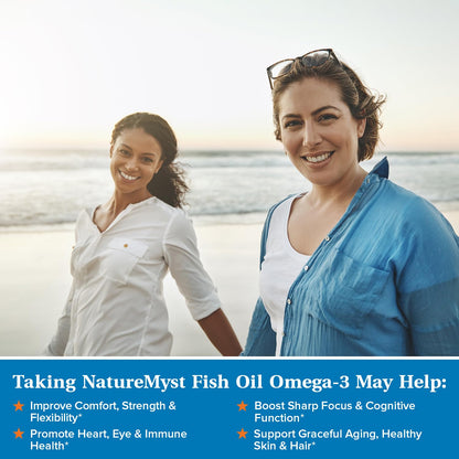 NatureMyst Omega-3 Fish Oil 2000mg - 120 Softgels | 1160 mg Omega-3, 600 mg EPA, 400 mg DHA | Heart, Brain, Immune Health
