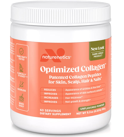 Naturenetics Hair, Skin & Nails Collagen Peptides – Unflavored, 60 Servings