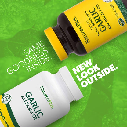 Nature's Plus Garlic & Parsley Softgels – Supports Heart Health, Healthy Cholesterol & Blood Pressure (180 Servings)
