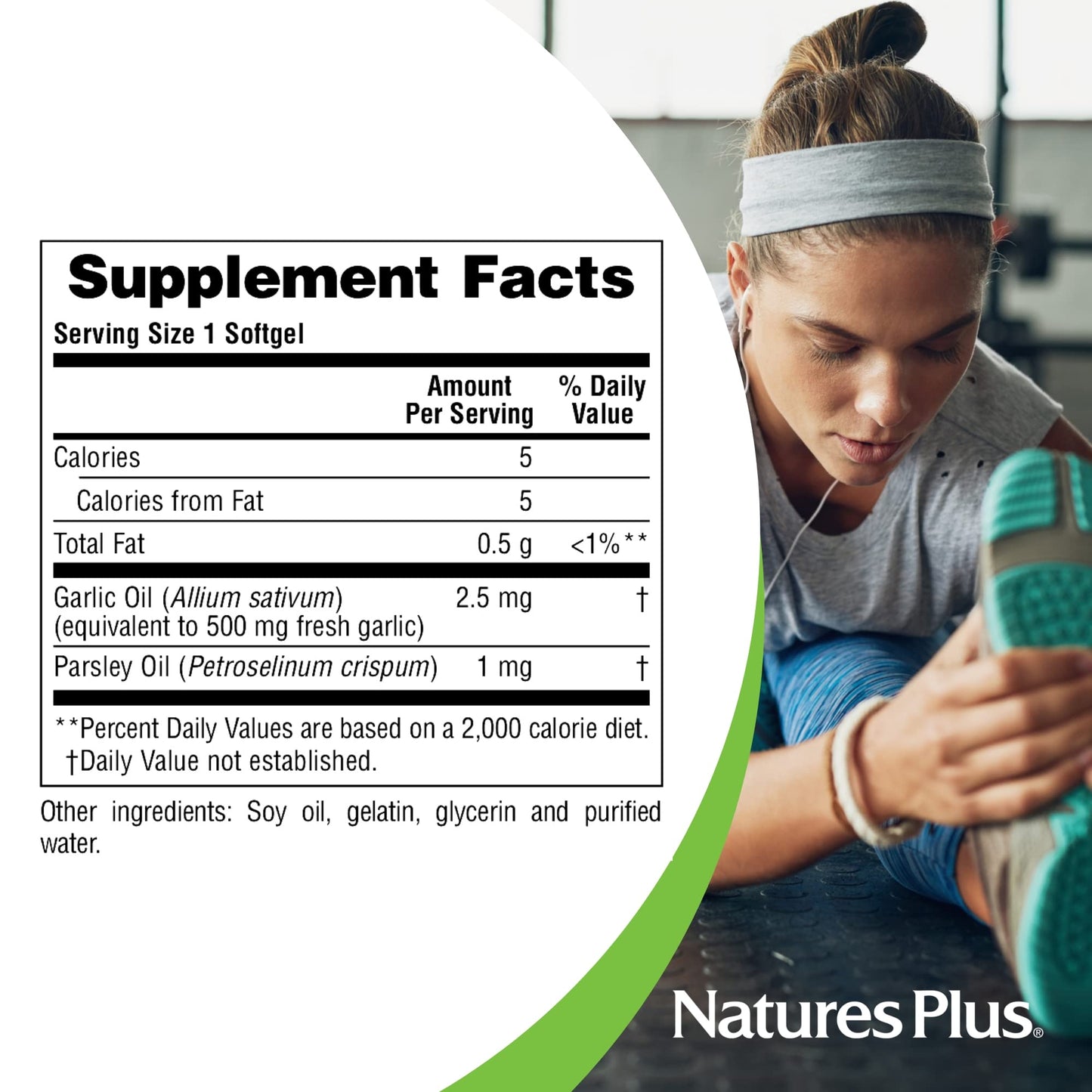 Nature's Plus Garlic & Parsley Softgels – Supports Heart Health, Healthy Cholesterol & Blood Pressure (180 Servings)
