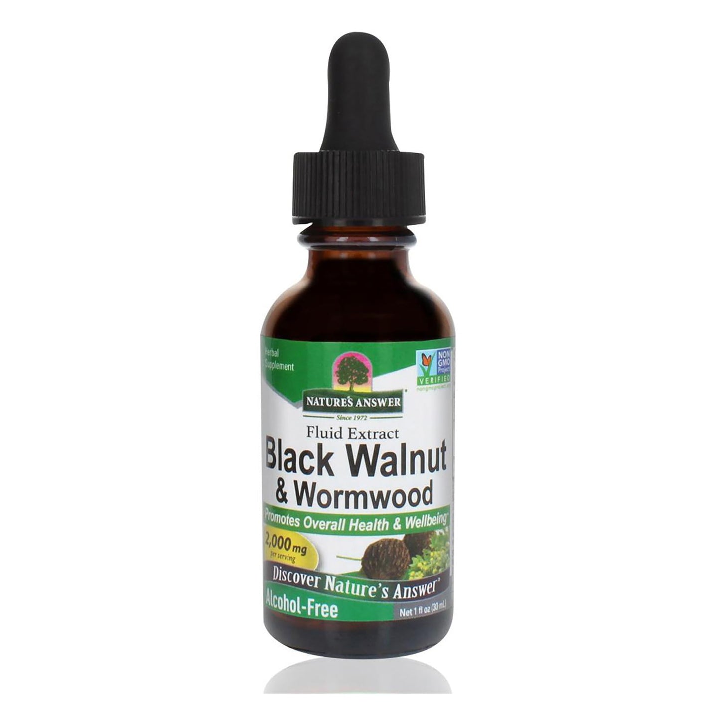 Nature's Answer Black Walnut & Wormwood Extract — 1 oz (30 mL) Liquid, promotes digestion