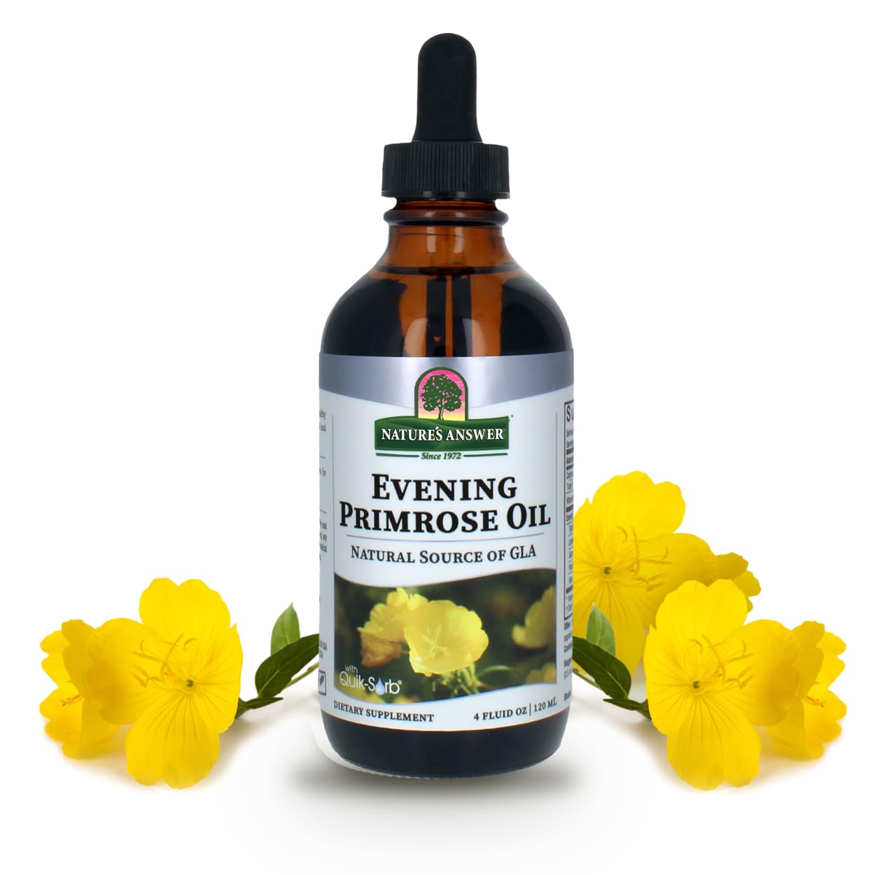 Nature's Answer Evening Primrose Oil 4oz - Cold-Pressed, All-Natural Moisturizer for Hair, Skin & Nails | Rosacea & Eczema Relief
