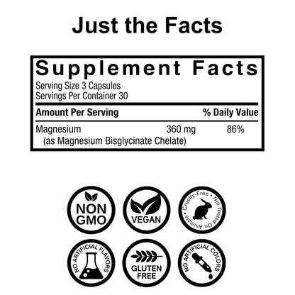 Nature's Answer Magnesium Glycinate Vegetarian Capsules 90 Count | Muscle Function, Relaxation & Stress Support | Vegan, Non-GMO, Made in USA