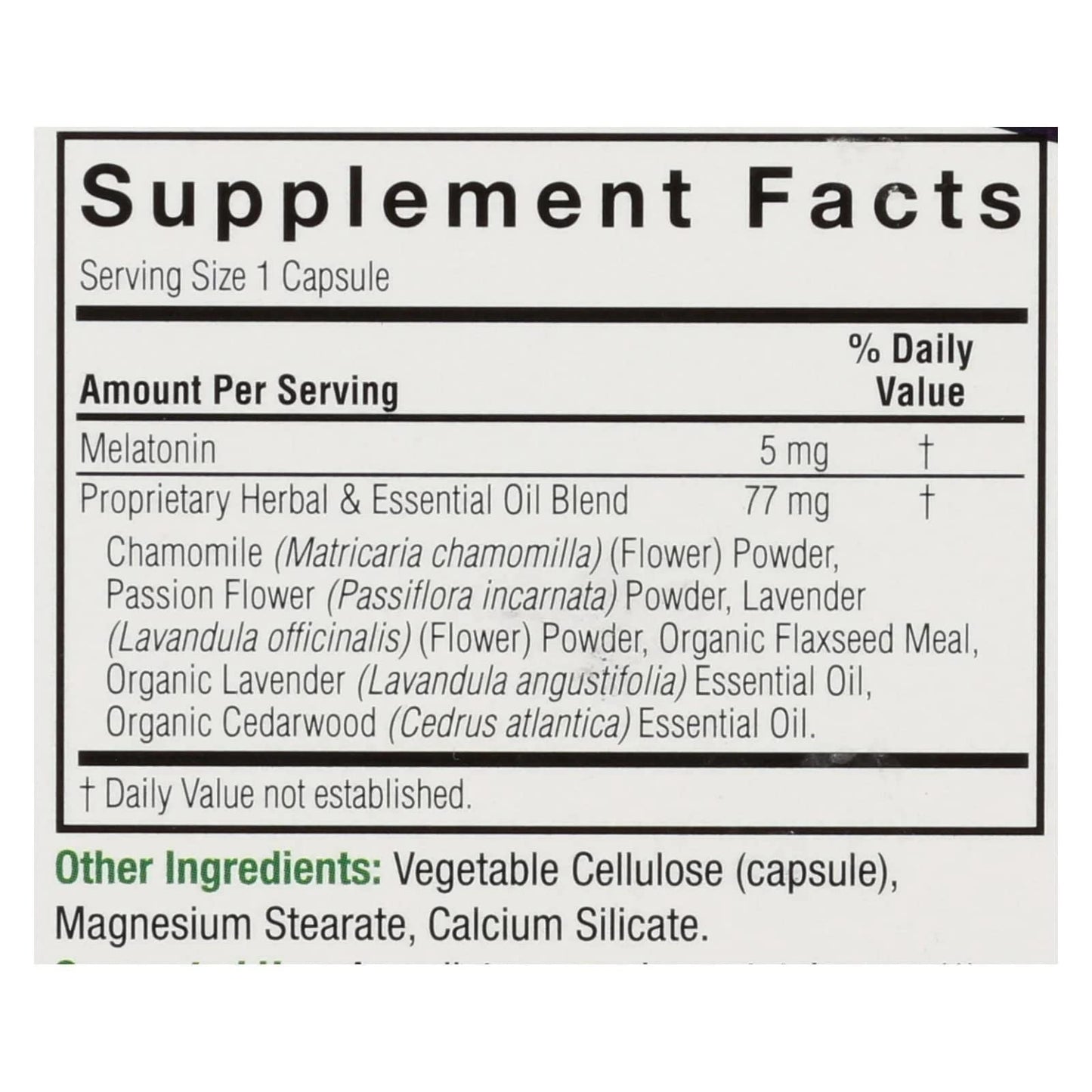 Nature's Answer Melatonin+ 60 Count Capsules - Promotes Restful Sleep with Lavender & Cedarwood Essential Oils