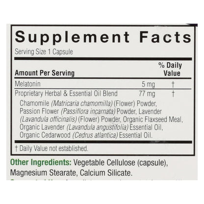 Nature's Answer Melatonin+ 60 Count Capsules - Promotes Restful Sleep with Lavender & Cedarwood Essential Oils