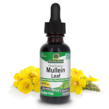 Nature's Answer Mullein Leaf | Herbal Supplement | Supports Respiratory Function & Mucous Membranes | Non-GMO & Kosher | Gluten-Free & Alcohol-Free 1oz (2 Pack)