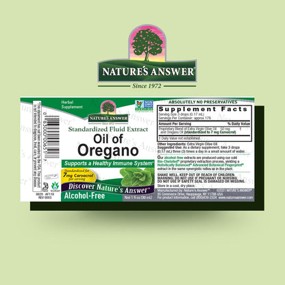 Nature's Answer Oil of Oregano Leaf – Supports Digestive Health | Gluten-Free, Alcohol-Free | 1oz