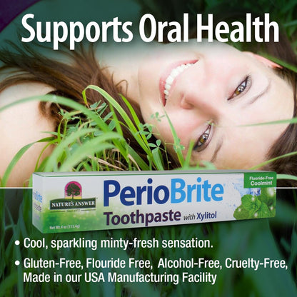Nature's Answer PerioBrite Toothpaste Cool Mint Pack of 6 – For Sensitive Teeth | Whitens Teeth & Freshens Breath