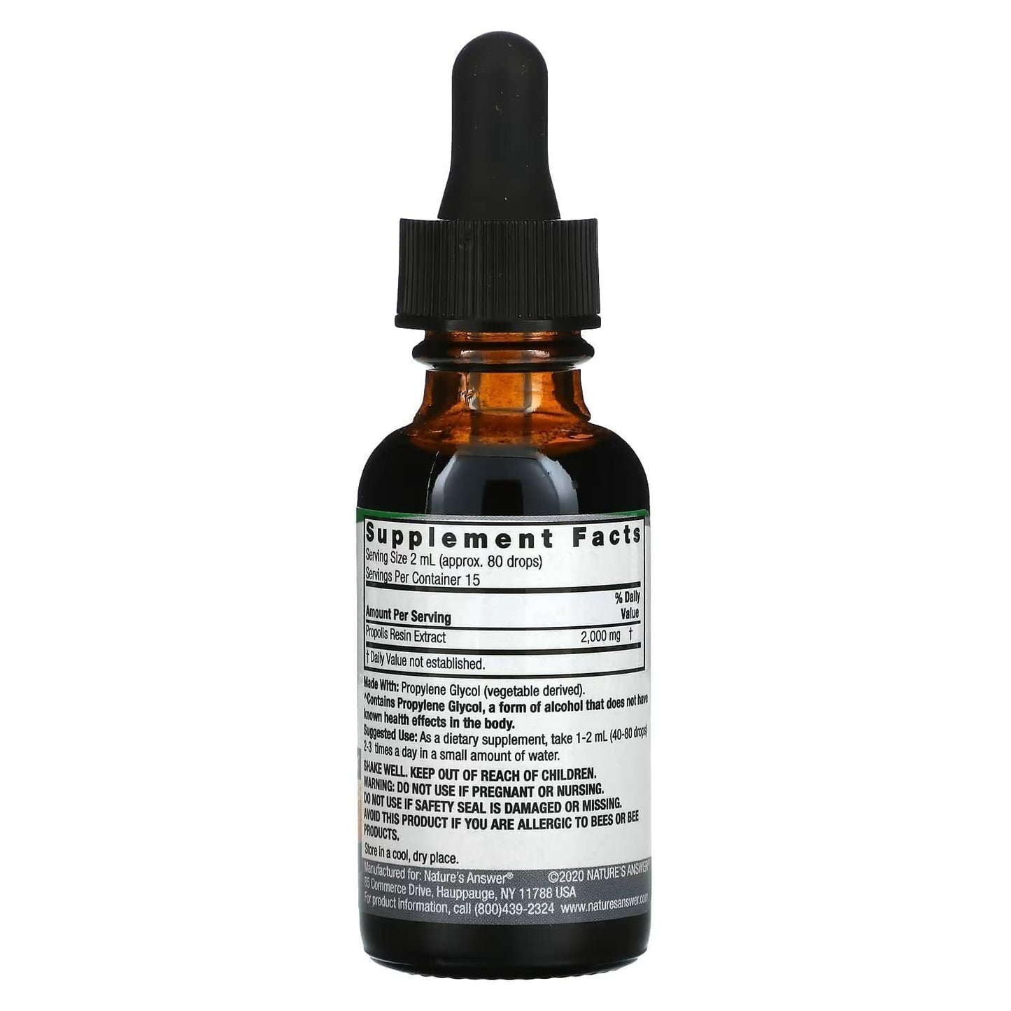 Nature's Answer Propolis Resin Extract - 1oz Liquid Immune Support (Vegan, Alcohol-Free, Gluten-Free)