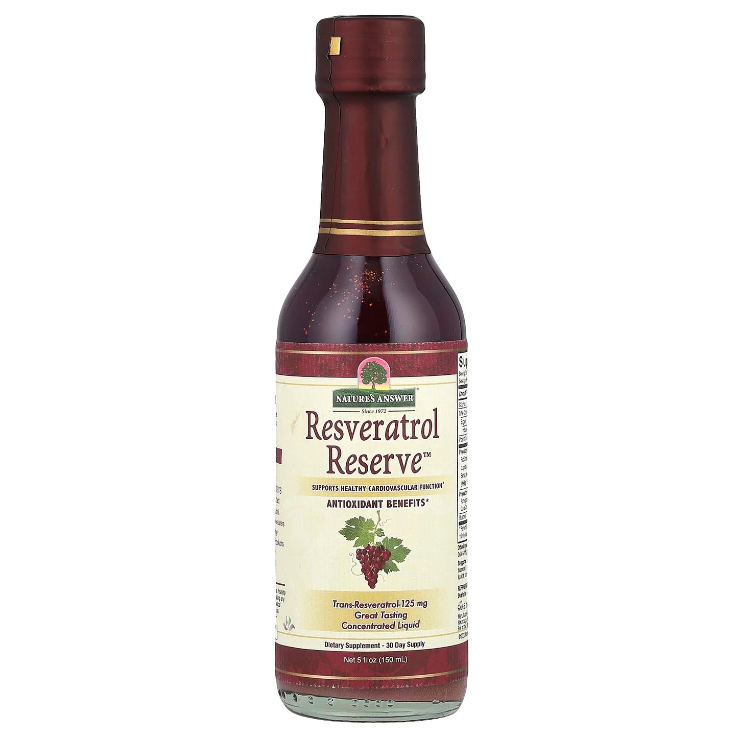 Nature's Answer Alcohol-Free Resveratrol Reserve 5oz Concentrated Liquid | Immune Support & Antioxidants | Single Count