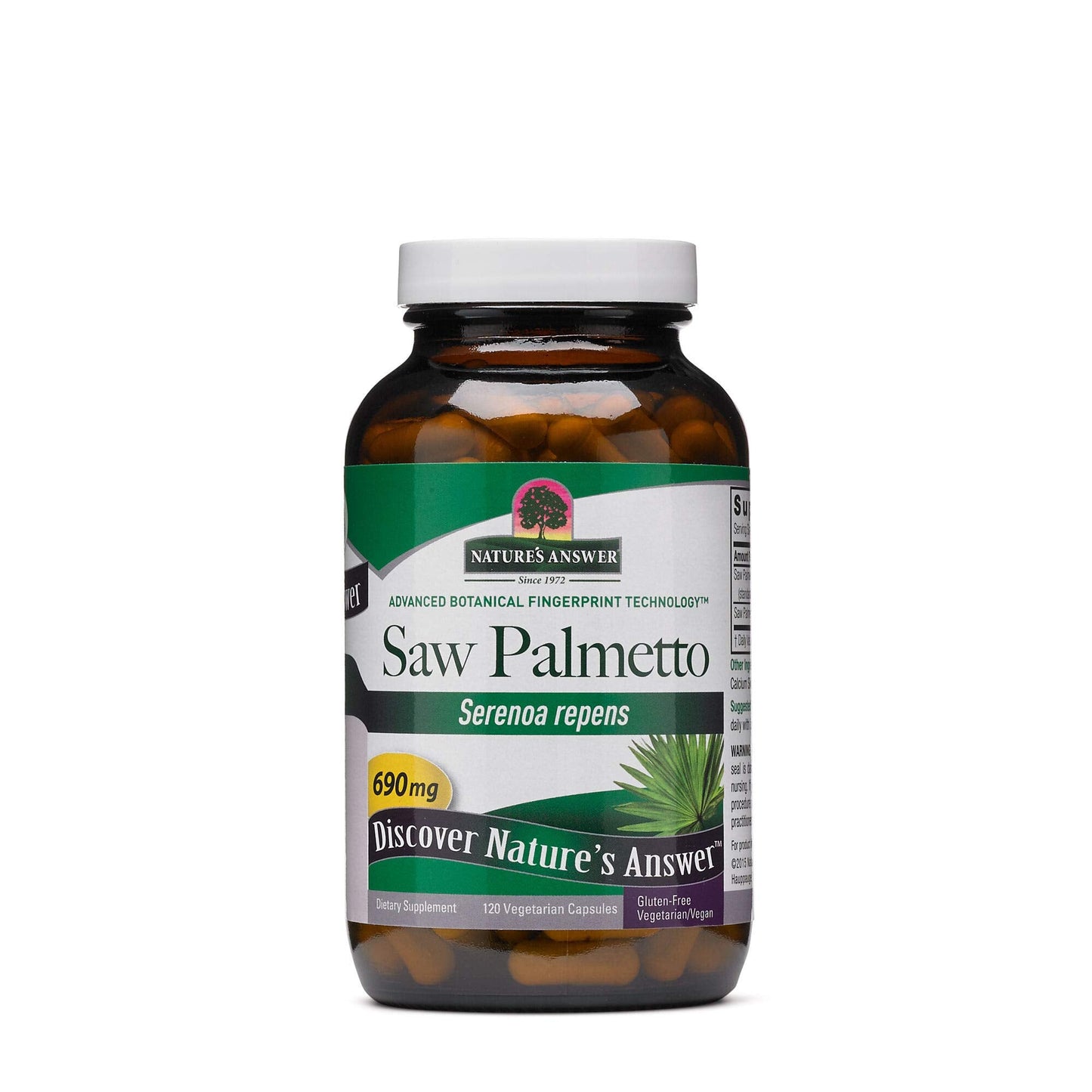 Saw Palmetto 690mg Prostate Support | Nature's Answer | 120 Vegan Caps
