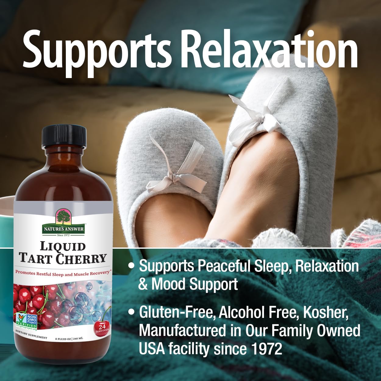 Nature's Answer Tart Cherry 8 oz Liquid | Supports Recovery & Sleep | Non-GMO, Gluten-Free, Vegan