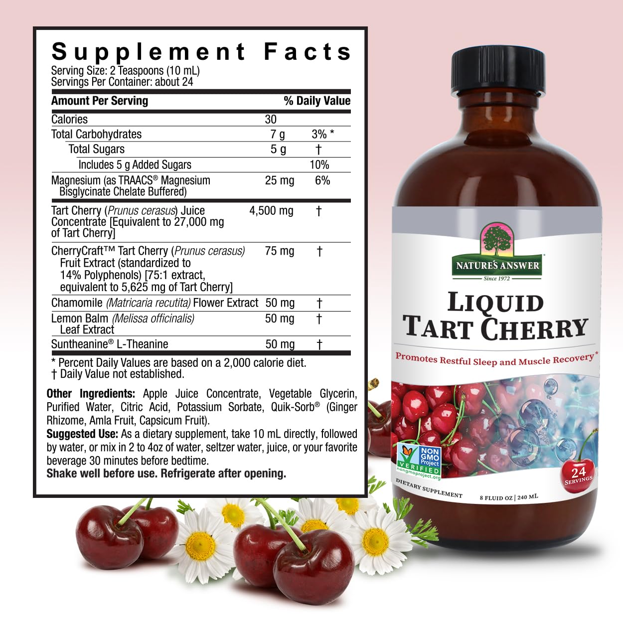 Nature's Answer Tart Cherry 8 oz Liquid | Supports Recovery & Sleep | Non-GMO, Gluten-Free, Vegan