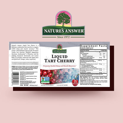 Nature's Answer Tart Cherry 8 oz Liquid | Supports Recovery & Sleep | Non-GMO, Gluten-Free, Vegan