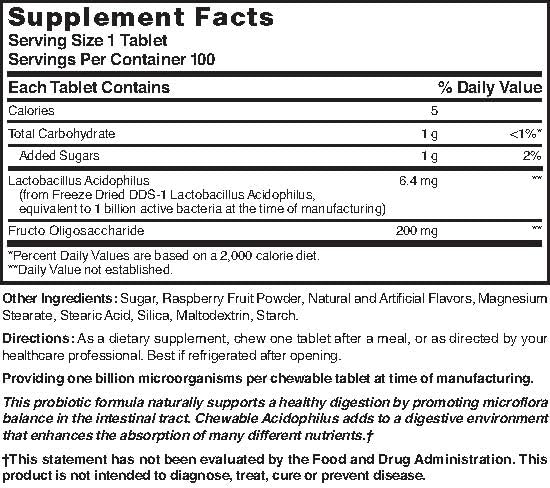 Nature's Blend Acidophilus Probiotic Supplement - 100 High Potency Capsules | Digestive Health & Gut Flora Balance