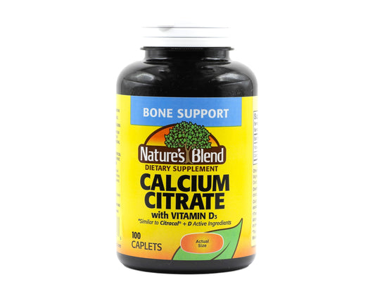 Nature's Blend Calcium Citrate with D3 100 Cplts – Bone Health (Gluten Free) BritishVita | Premium UK Vitamins & Wellness Supplements