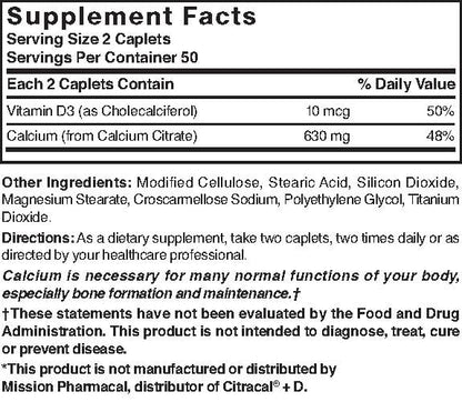 Nature's Blend Calcium Citrate with D3 100 Cplts – Bone Health (Gluten Free)