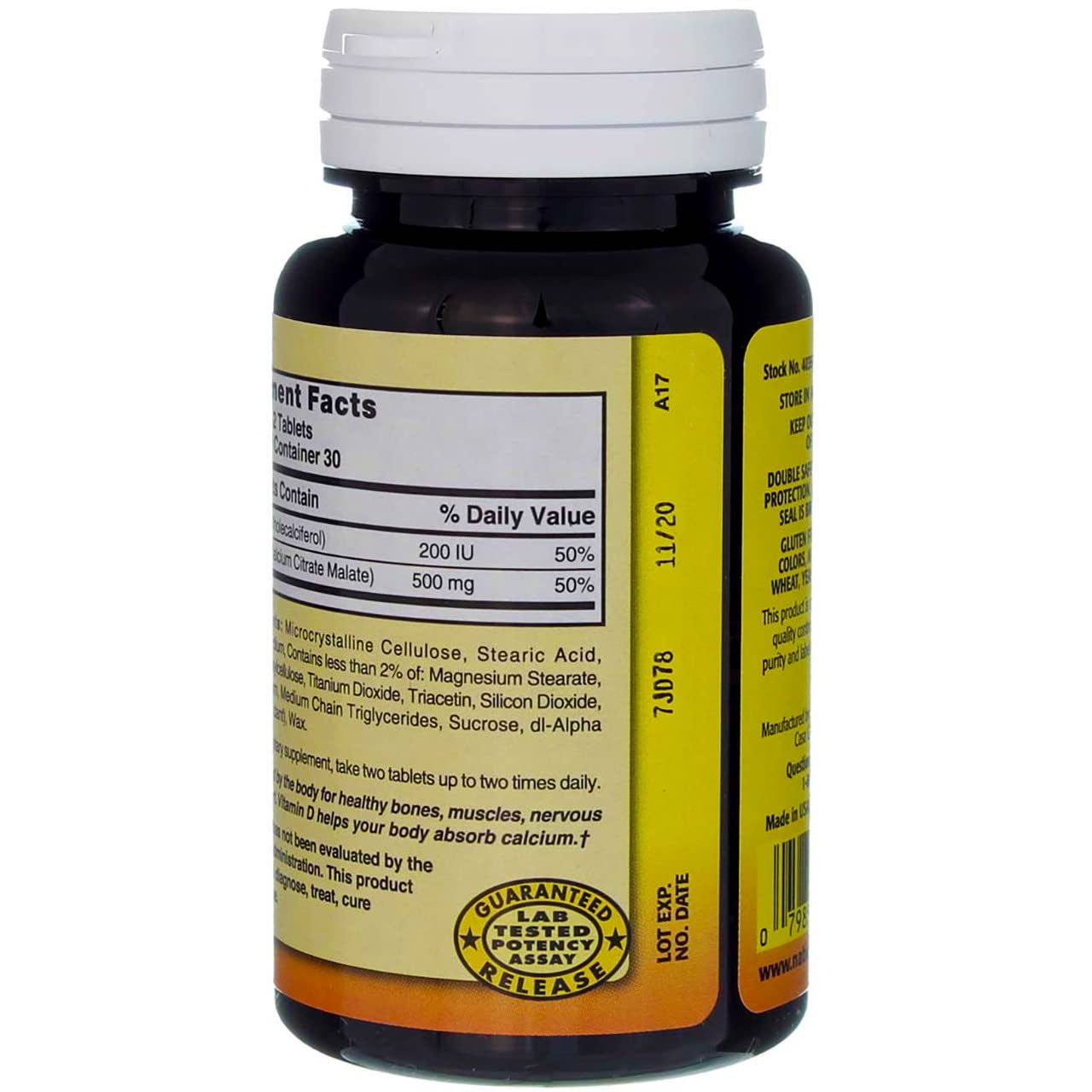 Nature's Blend Calcium Citrate Malate 500 mg - 60 Tabs (Unflavored)