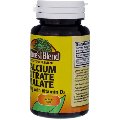 Nature's Blend Calcium Citrate Malate 500 mg - 60 Tabs (Unflavored)