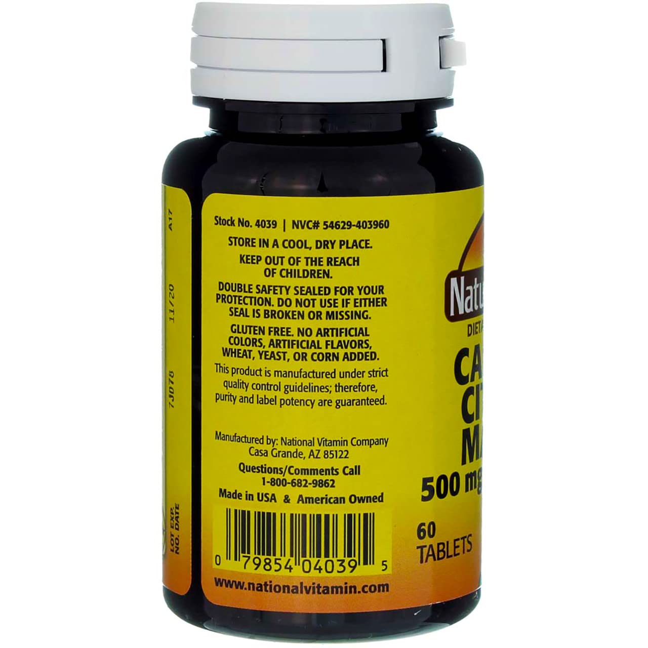 Nature's Blend Calcium Citrate Malate 500 mg - 60 Tabs (Unflavored)