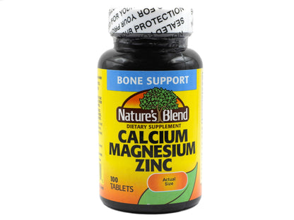 Nature's Blend Calcium Magnesium Zinc Tabs - Unflavored, 100 Count | Gluten Free