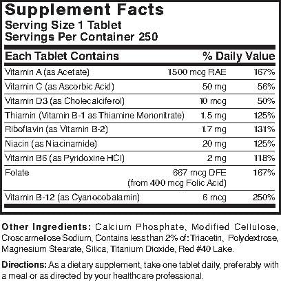 Nature's Blend Daily Vite 250 Tablets | Daily Multivitamin Supplement