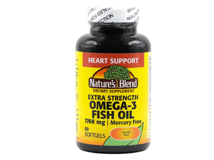 Nature's Blend Fish Oil 1760 mg Omega-3 Extra Strength - 60 Softgels