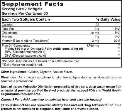 Nature's Blend Fish Oil 1760 mg Omega-3 Extra Strength - 60 Softgels