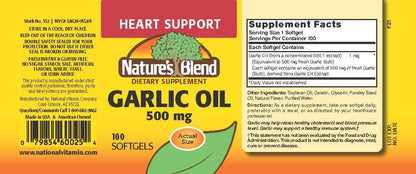 Nature's Blend Garlic Oil 500 mg – 100 Softgels