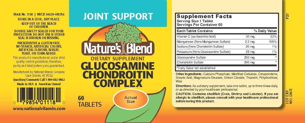 Nature's Blend Glucosamine Chondroitin Complex Tablets – 60 Tabs