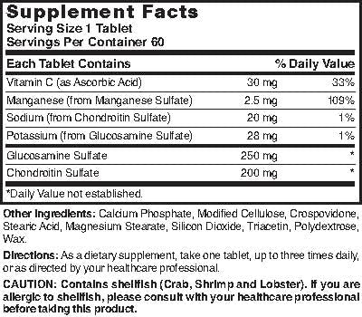 Nature's Blend Glucosamine Chondroitin Complex Tablets – 60 Tabs