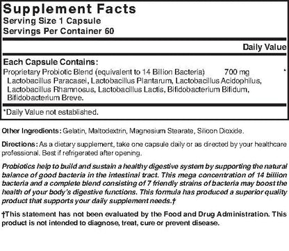 Natures Blend Mega Probiotic Capsules – 60 Count Per Bottle