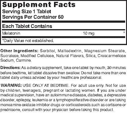 Nature's Blend Melatonin 10mg 60 Tablets - Sleep Support