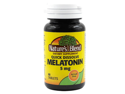 Nature's Blend Melatonin 5 mg - 60 Tablets (Assorted)