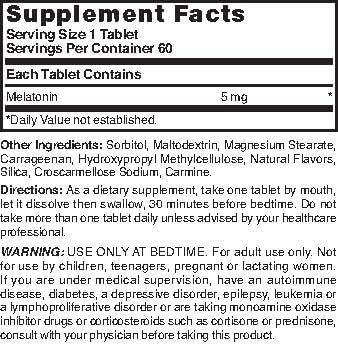 Nature's Blend Melatonin 5 mg - 60 Tablets (Assorted)