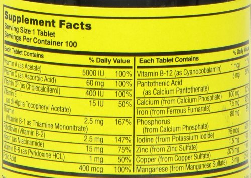 Nature's Blend NAT B Multivitamin & Min TB – 100 Count (Assorted)