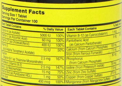Nature's Blend NAT B Multivitamin & Min TB – 100 Count (Assorted)