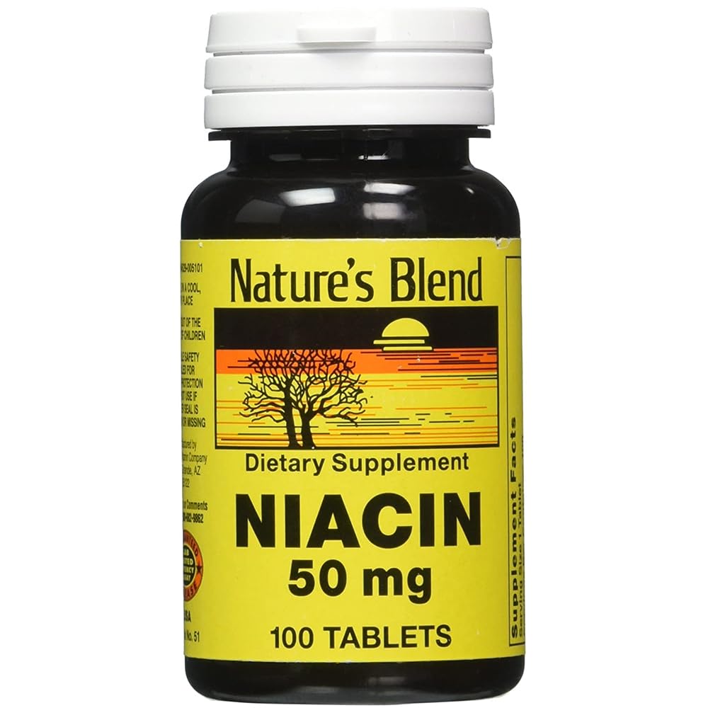 Nature's Blend Niacin 50 Milligram 100 Tabs - Supports Cardiovascular Health