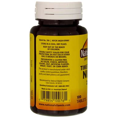 Nature's Blend Niacin Timed Release 250 mg – 100 Tabs | Gluten Free