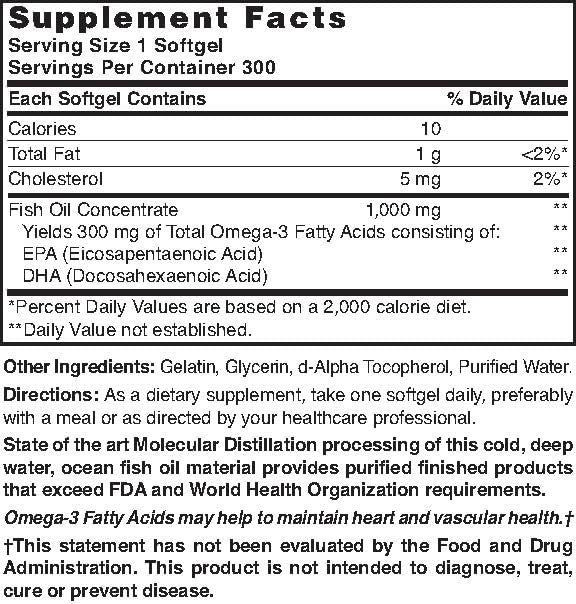 Nature's Blend Omega-3 Fish Oil 1000 mg - 300 Softgels