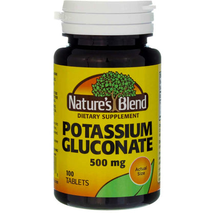 Nature's Blend Potassium Gluconate 500 mg - 100 Tabs | Potassium Supplement