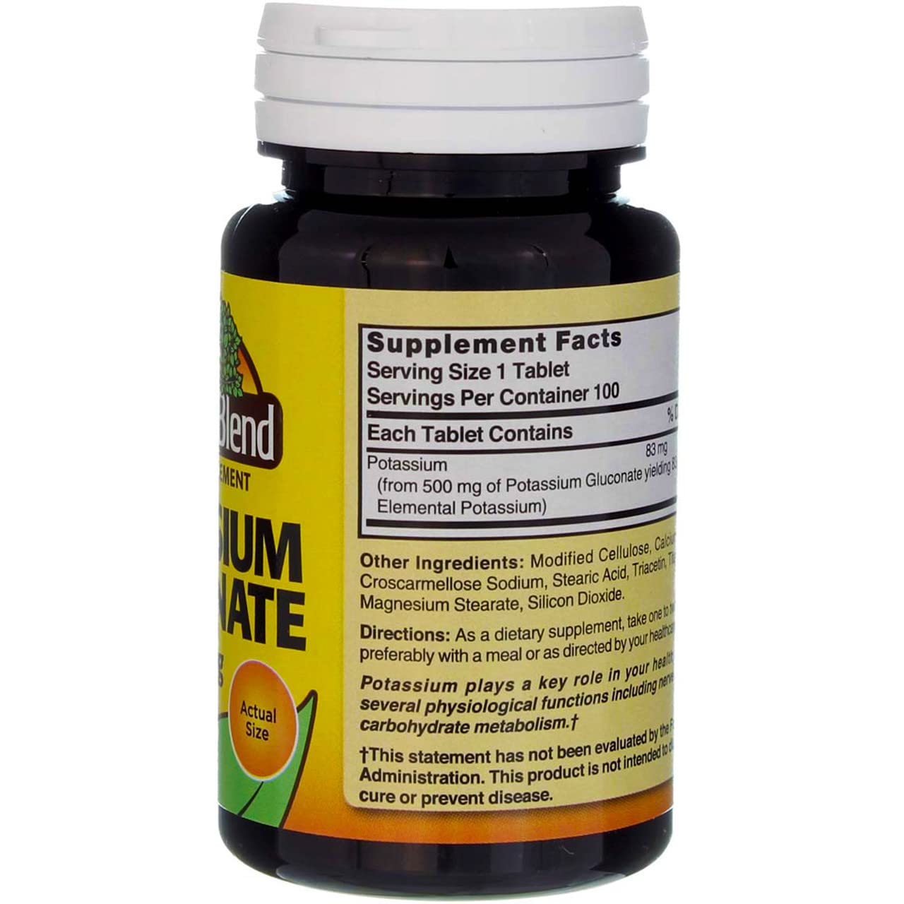 Nature's Blend Potassium Gluconate 500 mg - 100 Tabs | Potassium Supplement